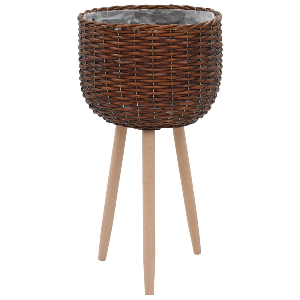 vidaXL Pots de fleurs 3 pcs en osier avec doublure en PE