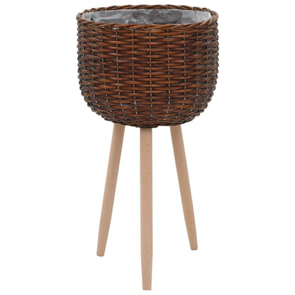 vidaXL Pots de fleurs 3 pcs en osier avec doublure en PE