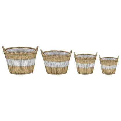 vidaXL Carré potager 4 pcs. en saule avec doublure PE