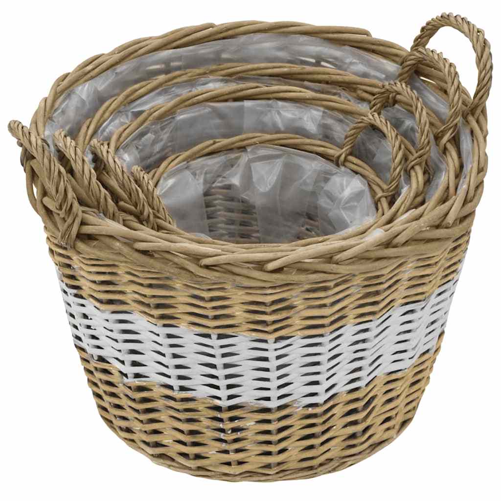 vidaXL Carré potager 4 pcs. en saule avec doublure PE