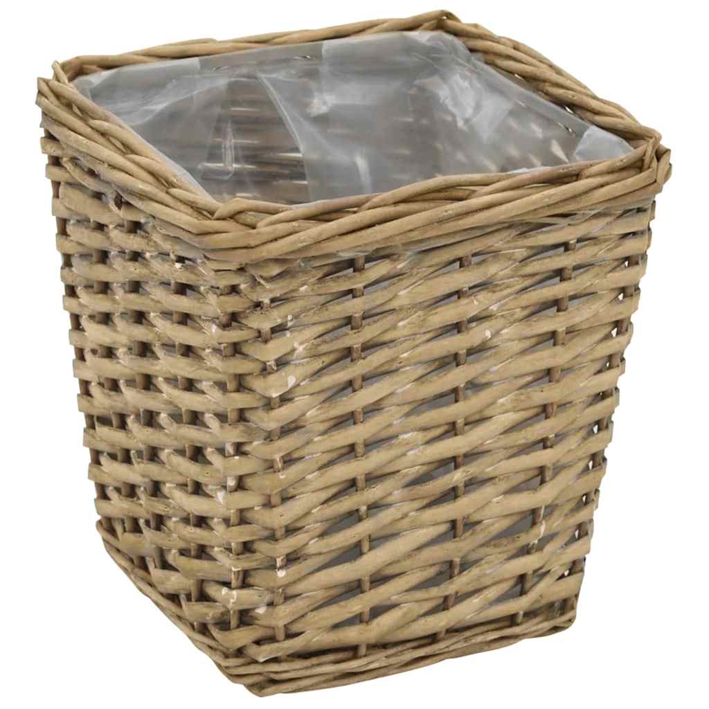 vidaXL Jardinière surélevée en osier, 3 pièces, avec doublure en PE