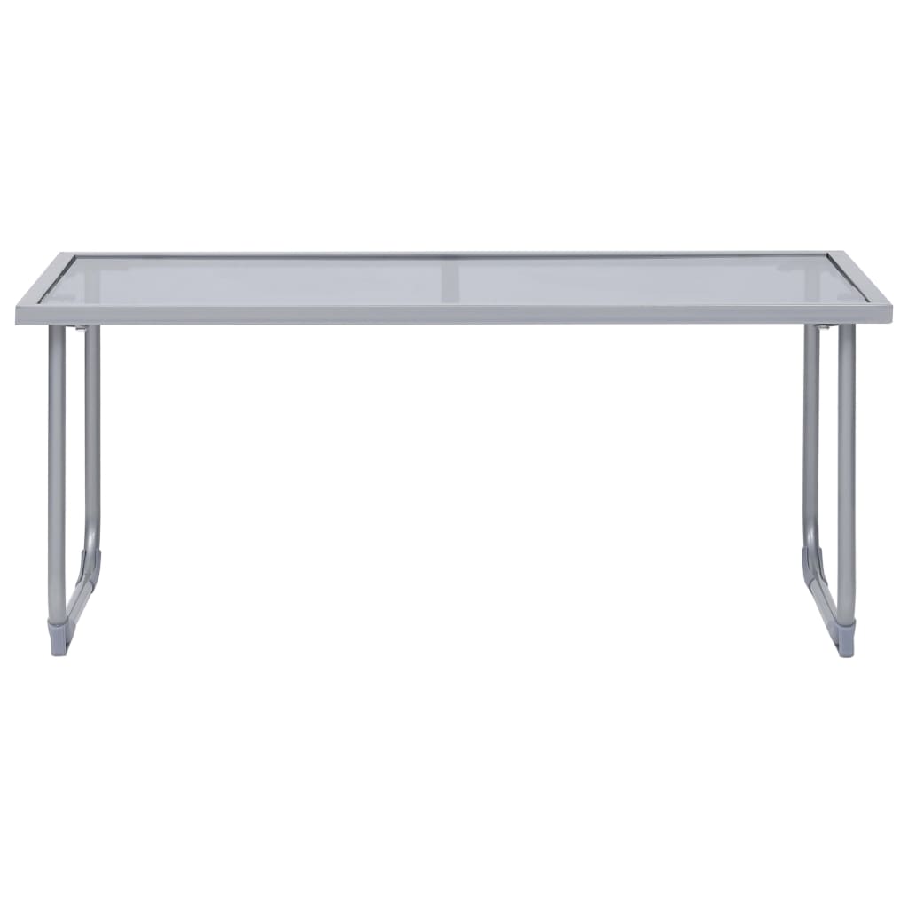 vidaXL Salon de jardin 4 pcs Tissu et acier Gris