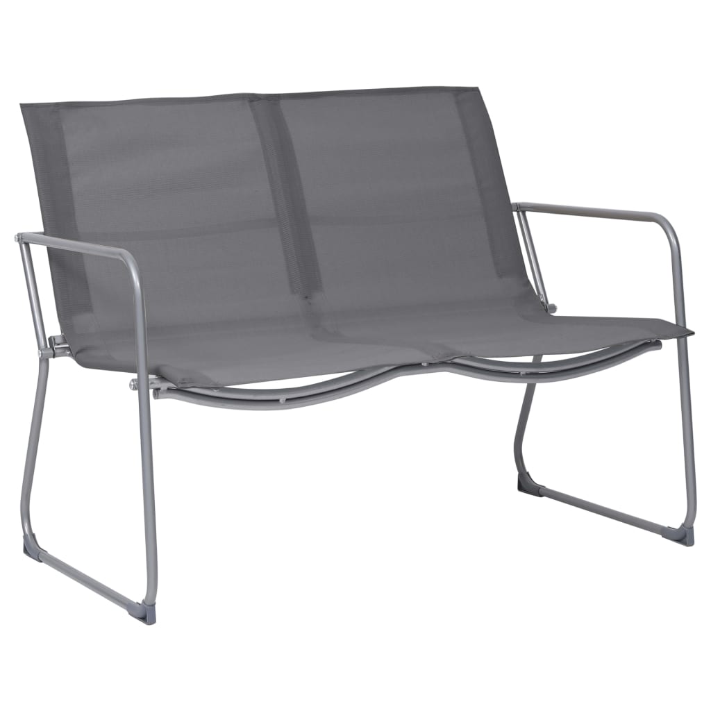 vidaXL Salon de jardin 4 pcs Tissu et acier Gris