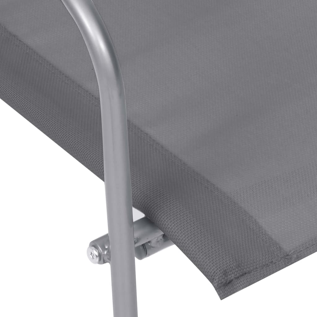 vidaXL Salon de jardin 4 pcs Tissu et acier Gris