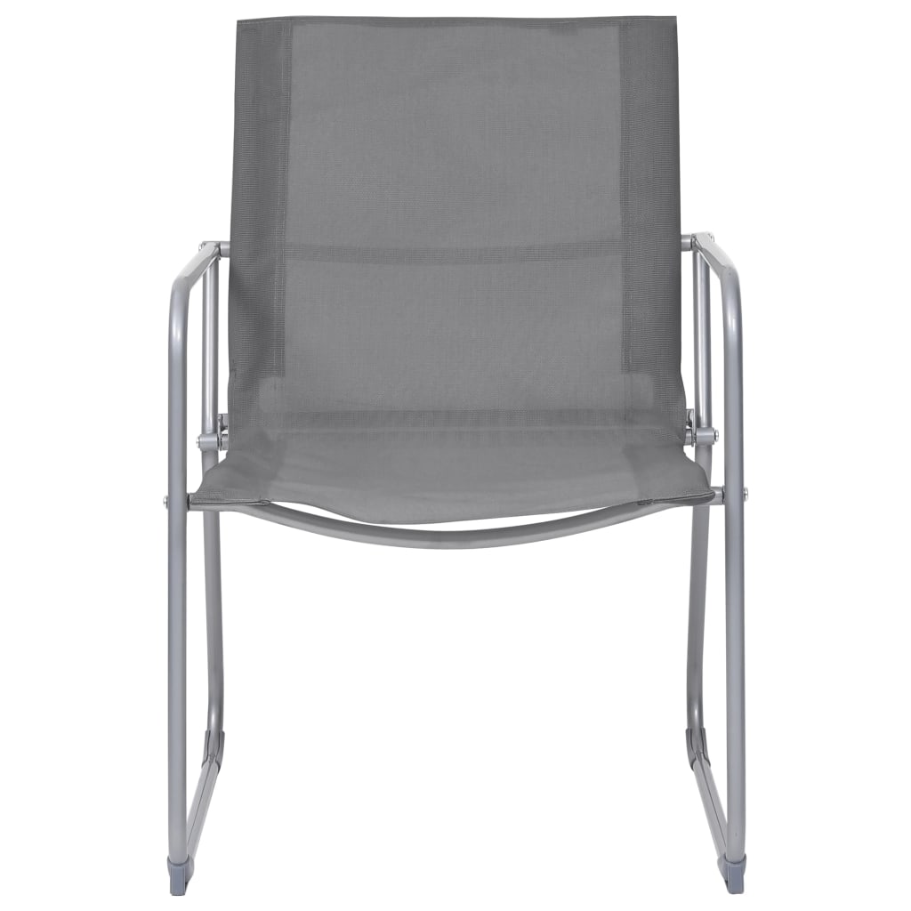 vidaXL Salon de jardin 4 pcs Tissu et acier Gris