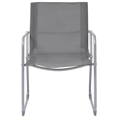 vidaXL Salon de jardin 4 pcs Tissu et acier Gris