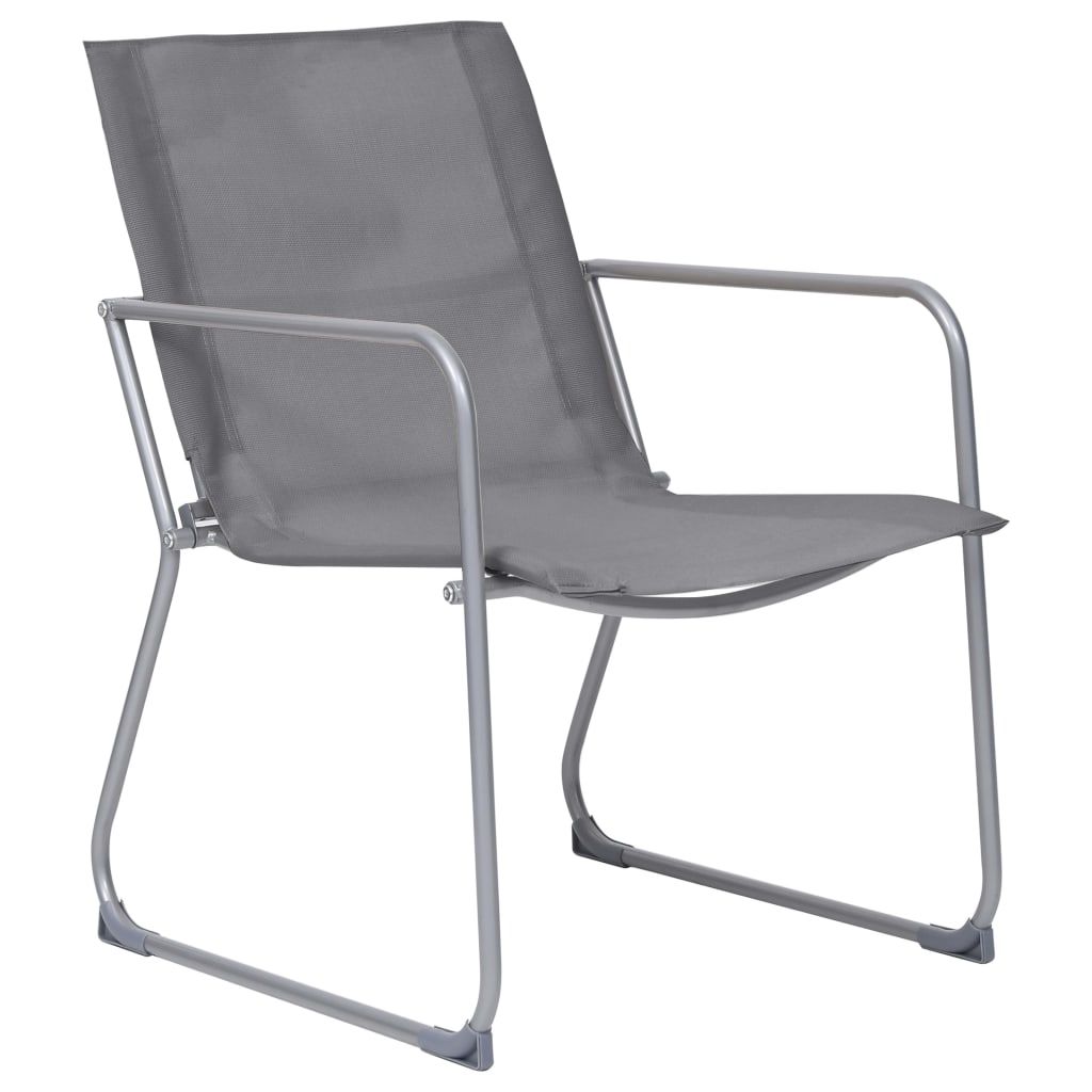 vidaXL Salon de jardin 4 pcs Tissu et acier Gris