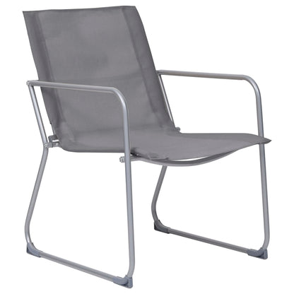 vidaXL Salon de jardin 4 pcs Tissu et acier Gris
