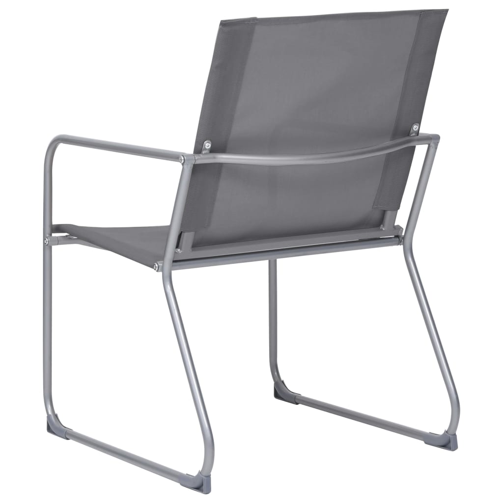vidaXL Salon de jardin 4 pcs Tissu et acier Gris