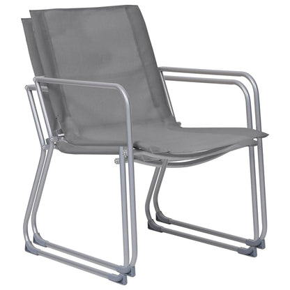 vidaXL Salon de jardin 4 pcs Tissu et acier Gris