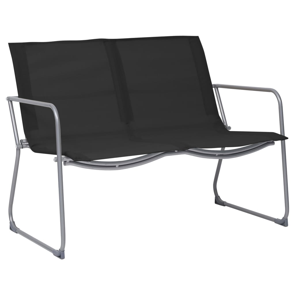 vidaXL Ensemble de meubles de jardin 4 pcs Tissu et acier Noir
