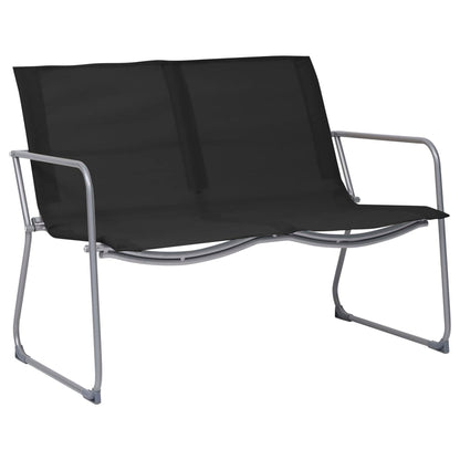 vidaXL Ensemble de meubles de jardin 4 pcs Tissu et acier Noir