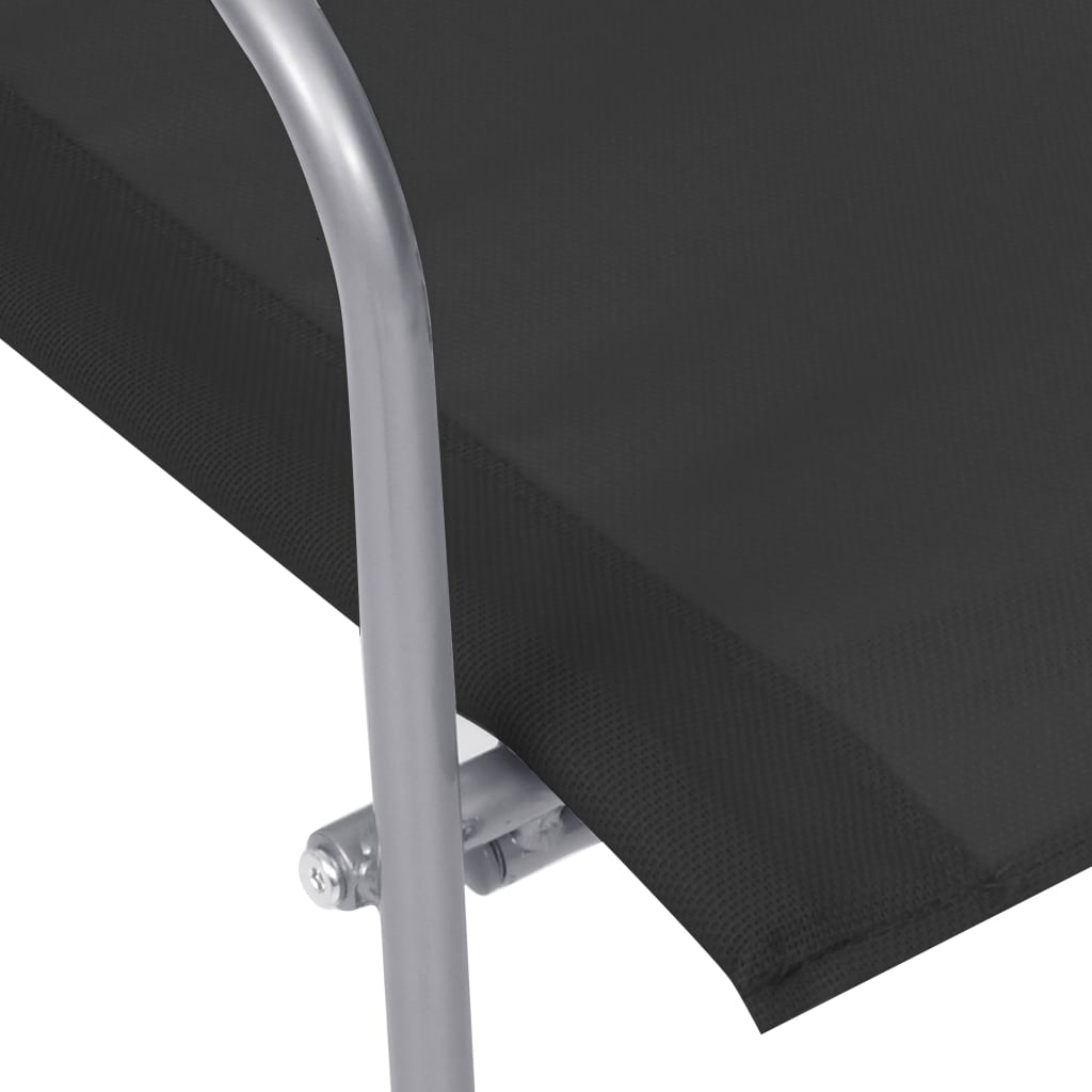 vidaXL Ensemble de meubles de jardin 4 pcs Tissu et acier Noir