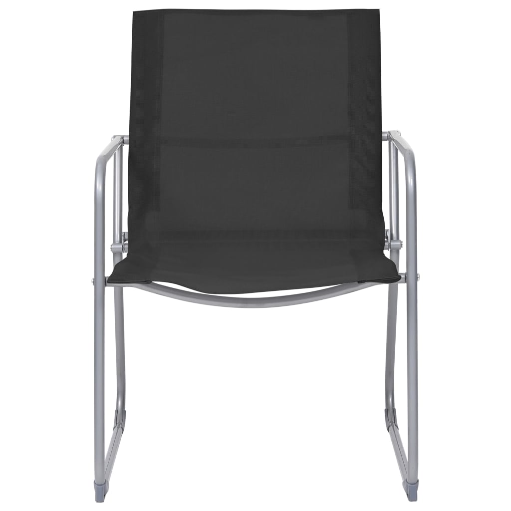 vidaXL Ensemble de meubles de jardin 4 pcs Tissu et acier Noir