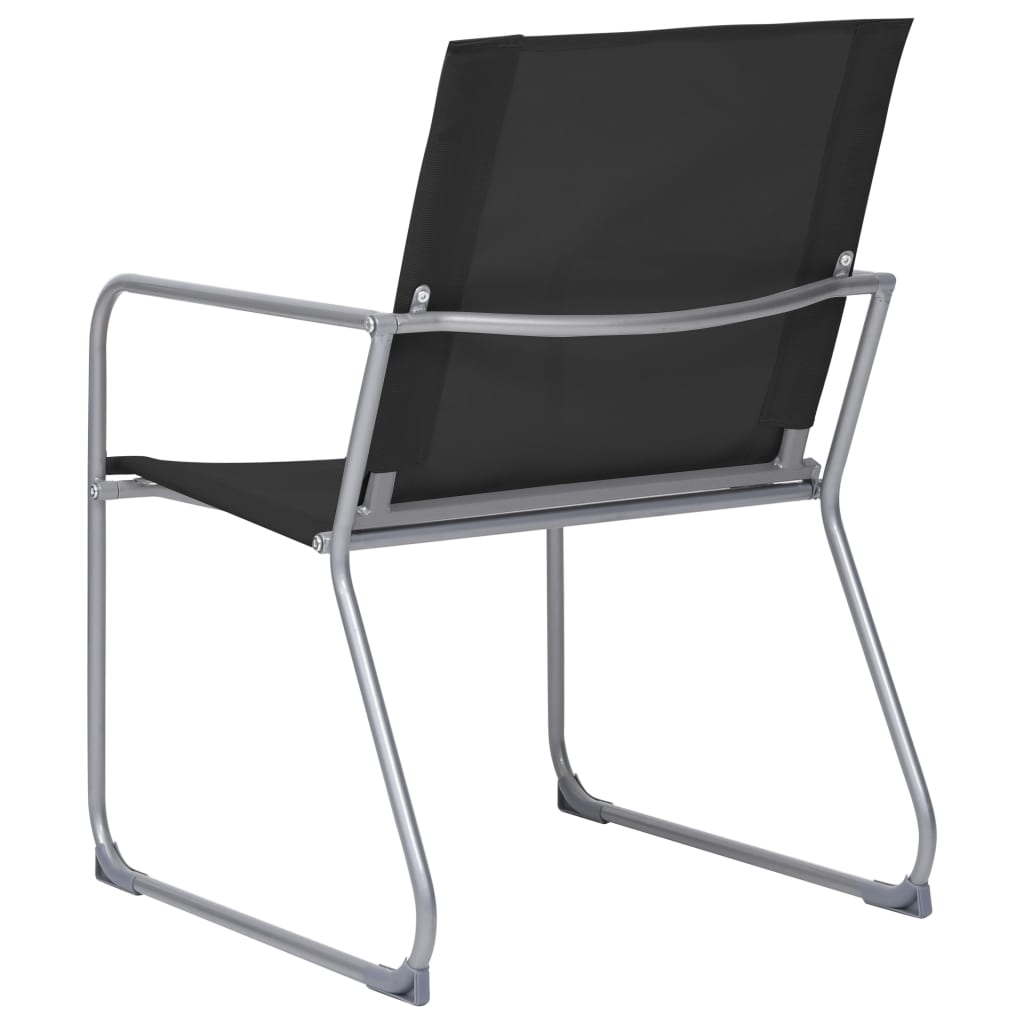 vidaXL Ensemble de meubles de jardin 4 pcs Tissu et acier Noir