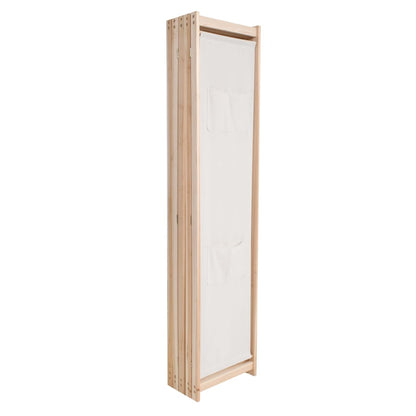 vidaXL 5-teiliger Raumteiler Creme 200 x 170 x 4 cm Stoff