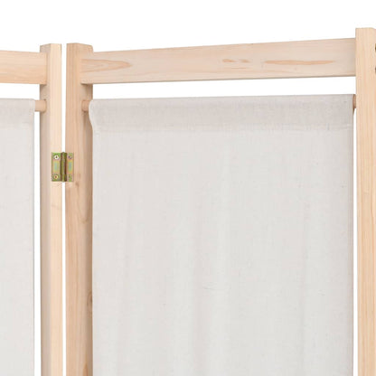 vidaXL 5-teiliger Raumteiler Creme 200 x 170 x 4 cm Stoff