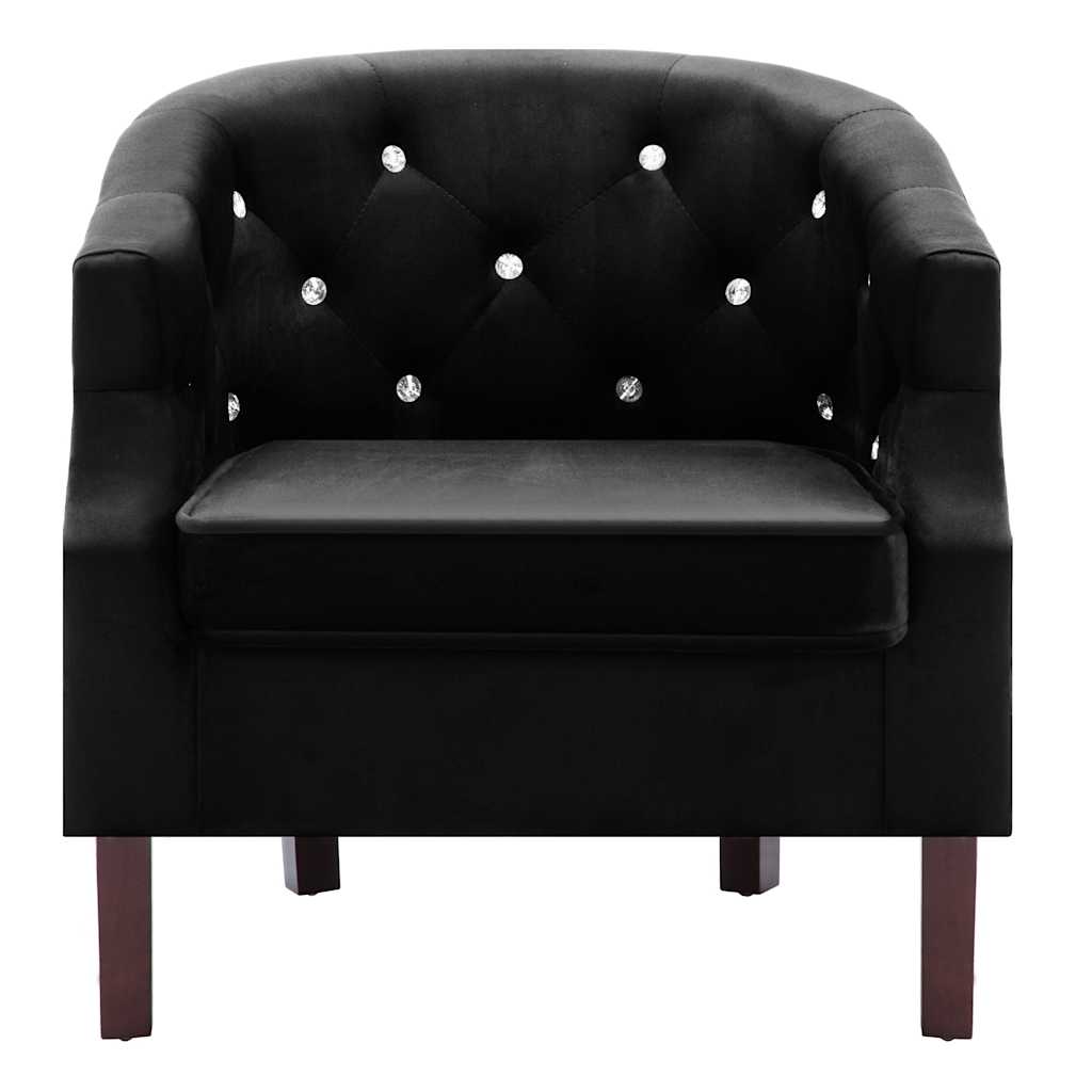 vidaXL Fauteuil Velours Noir