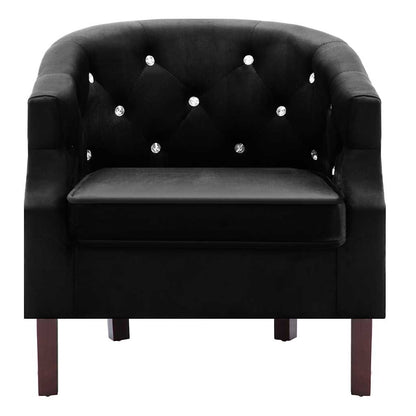 vidaXL Fauteuil Velours Noir