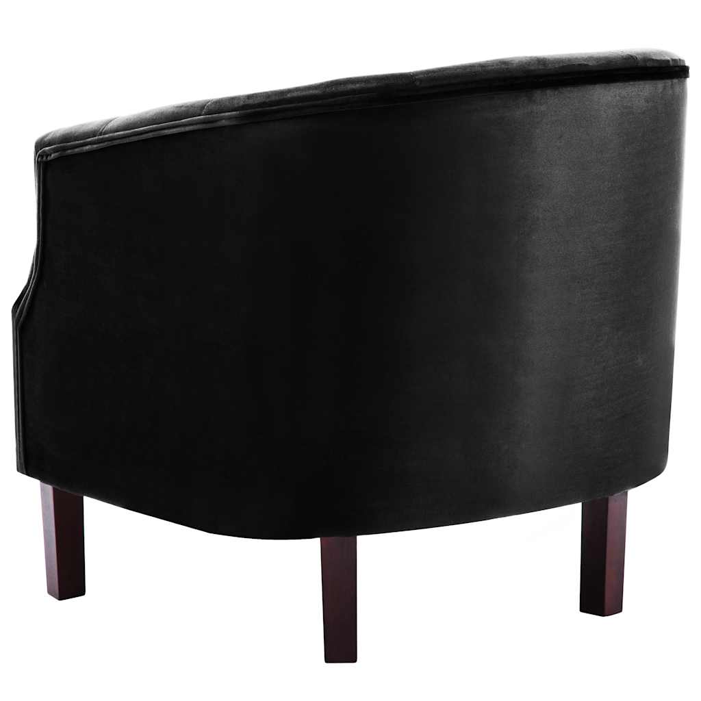 vidaXL Fauteuil Velours Noir