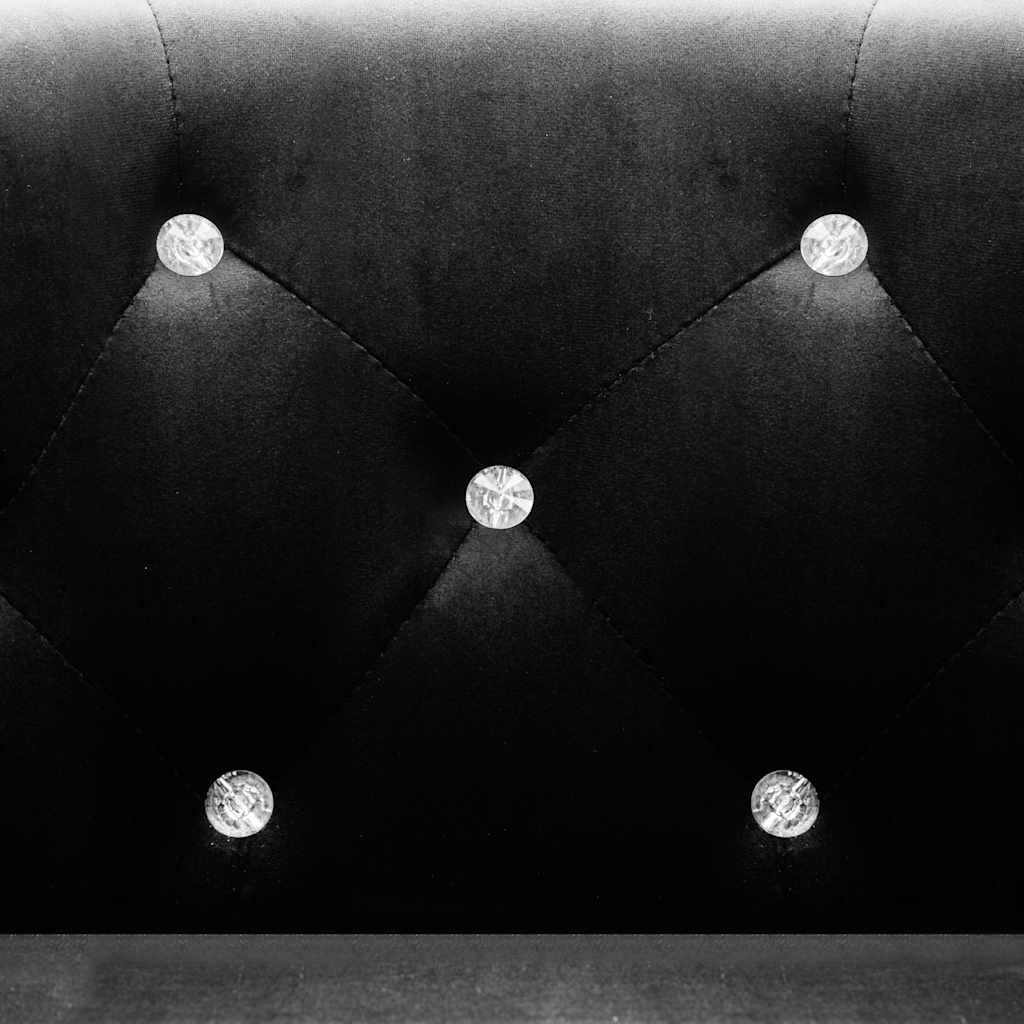vidaXL Fauteuil Velours Noir