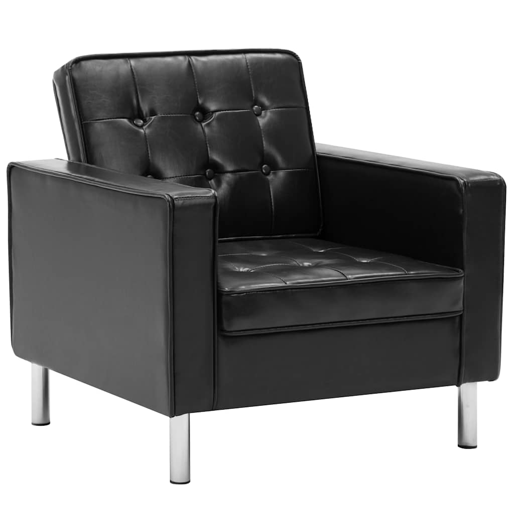 vidaXL Sessel Schwarz 75x70x75 cm Kunstleder