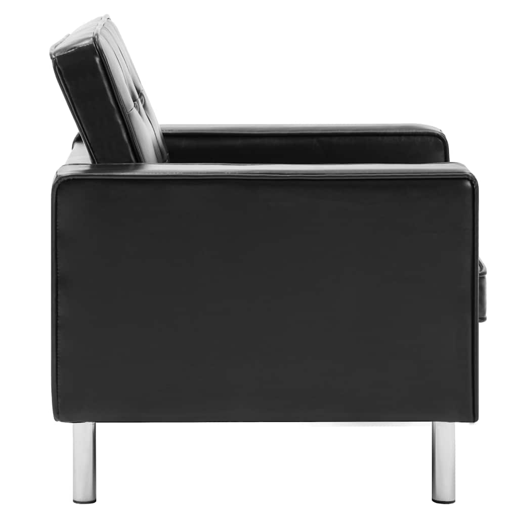 vidaXL Sessel Schwarz 75x70x75 cm Kunstleder
