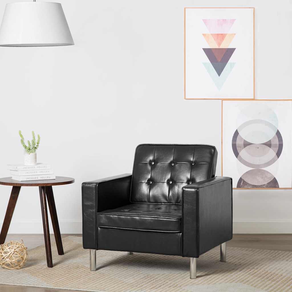 vidaXL Sessel Schwarz 75x70x75 cm Kunstleder