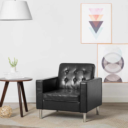 vidaXL Sessel Schwarz 75x70x75 cm Kunstleder