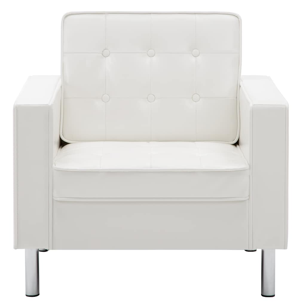 vidaXL Sessel Weiß 75x70x75 cm Kunstleder