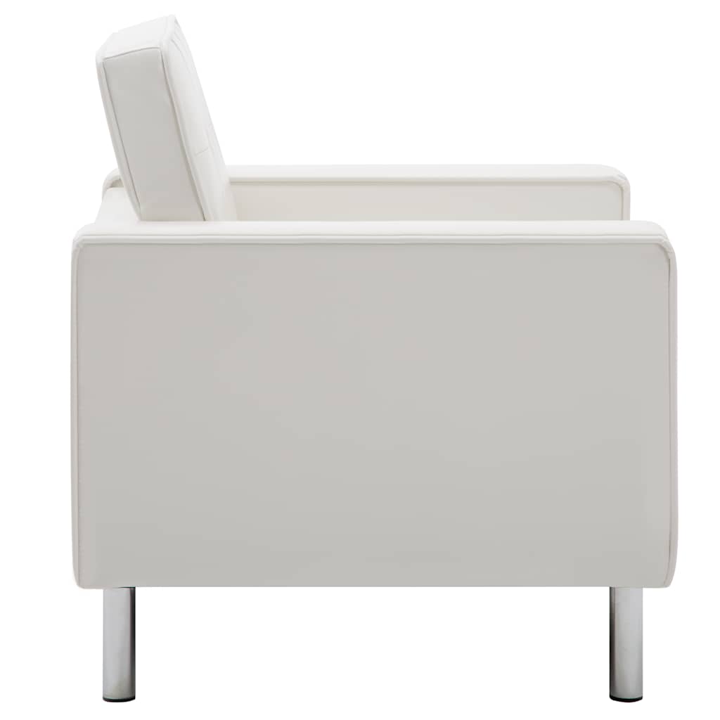 vidaXL Sessel Weiß 75x70x75 cm Kunstleder