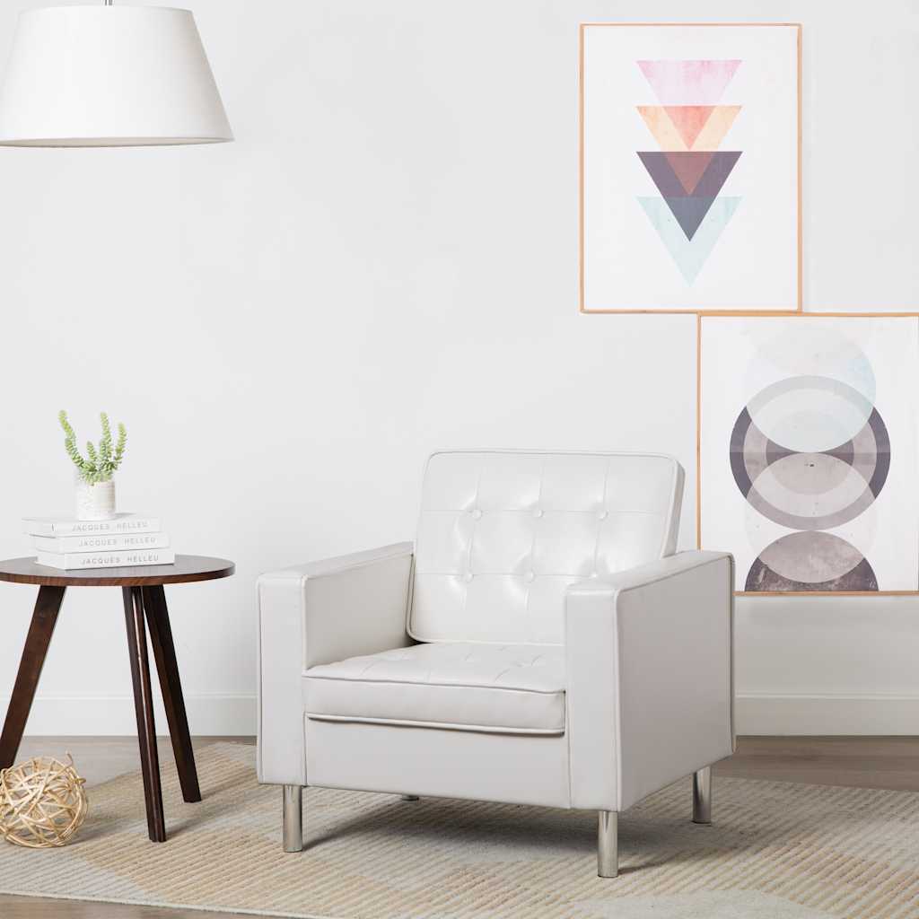 vidaXL Sessel Weiß 75x70x75 cm Kunstleder