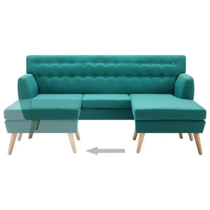 vidaXL Sofa L-Form Stoff 171,5x138x81,5 cm Grün