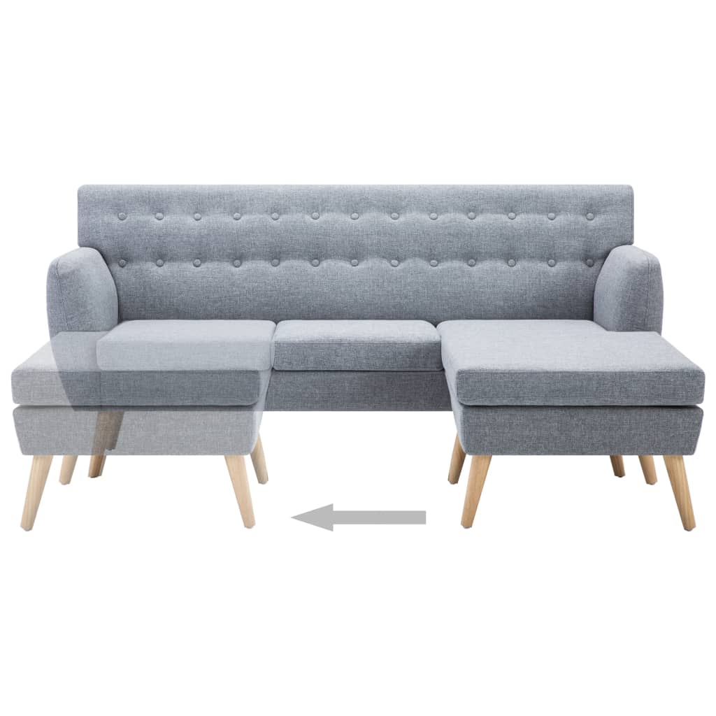 vidaXL Sofa L-Form Stoff 171,5x138x81,5 cm Hellgrau