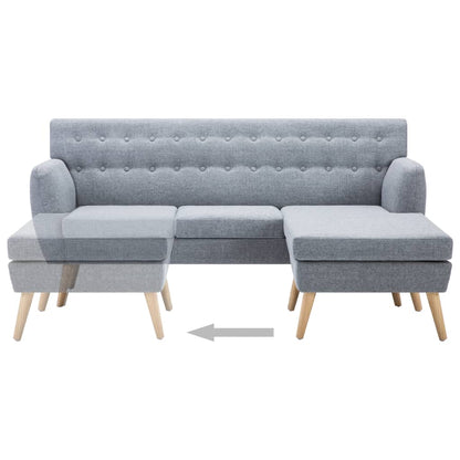 vidaXL Sofa L-Form Stoff 171,5x138x81,5 cm Hellgrau