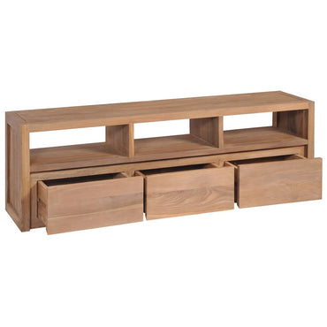 vidaXL Meuble TV en teck massif naturel 120x30x40 cm