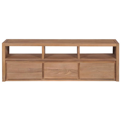 vidaXL Meuble TV en teck massif naturel 120x30x40 cm