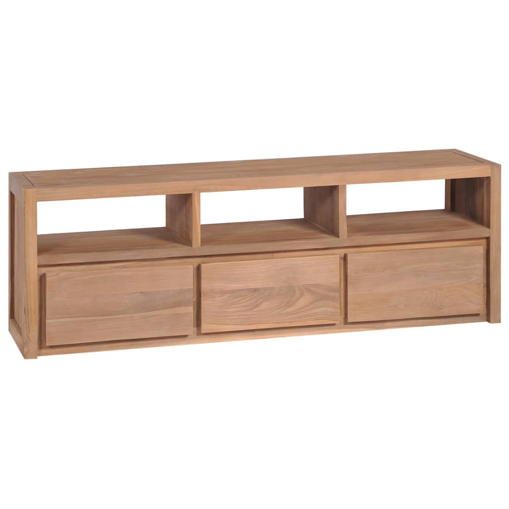 vidaXL Meuble TV en teck massif naturel 120x30x40 cm