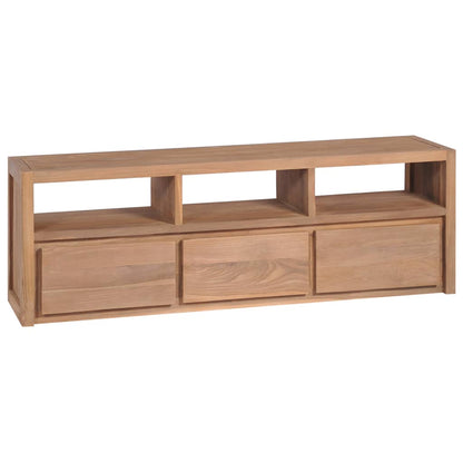 vidaXL Meuble TV en teck massif naturel 120x30x40 cm
