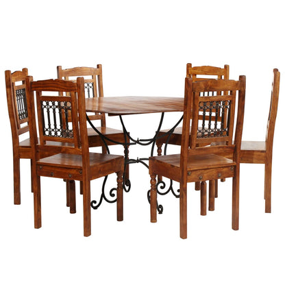 vidaXL Salle à manger 7 pcs Bois d'acacia massif