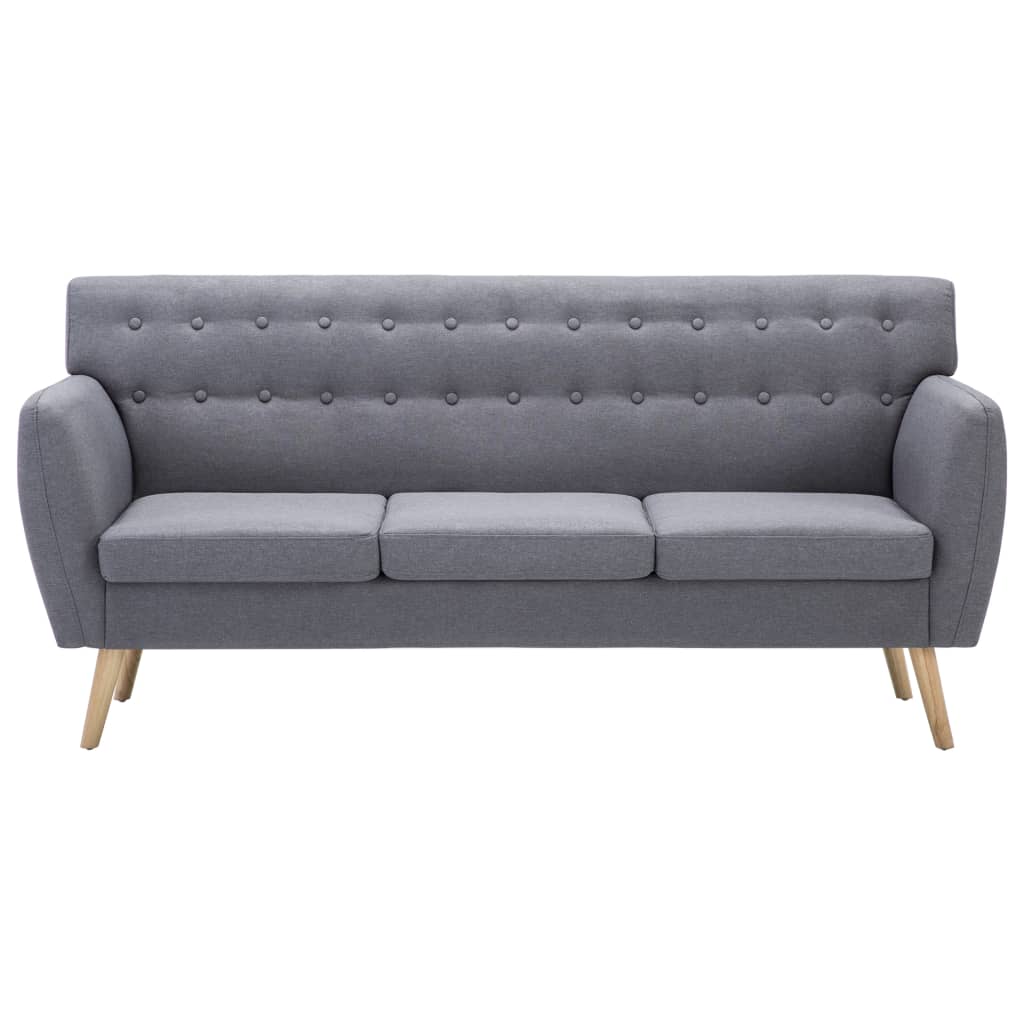 vidaXL 3-Sitzer-Sofa Stoff 172x70x82 cm Hellgrau