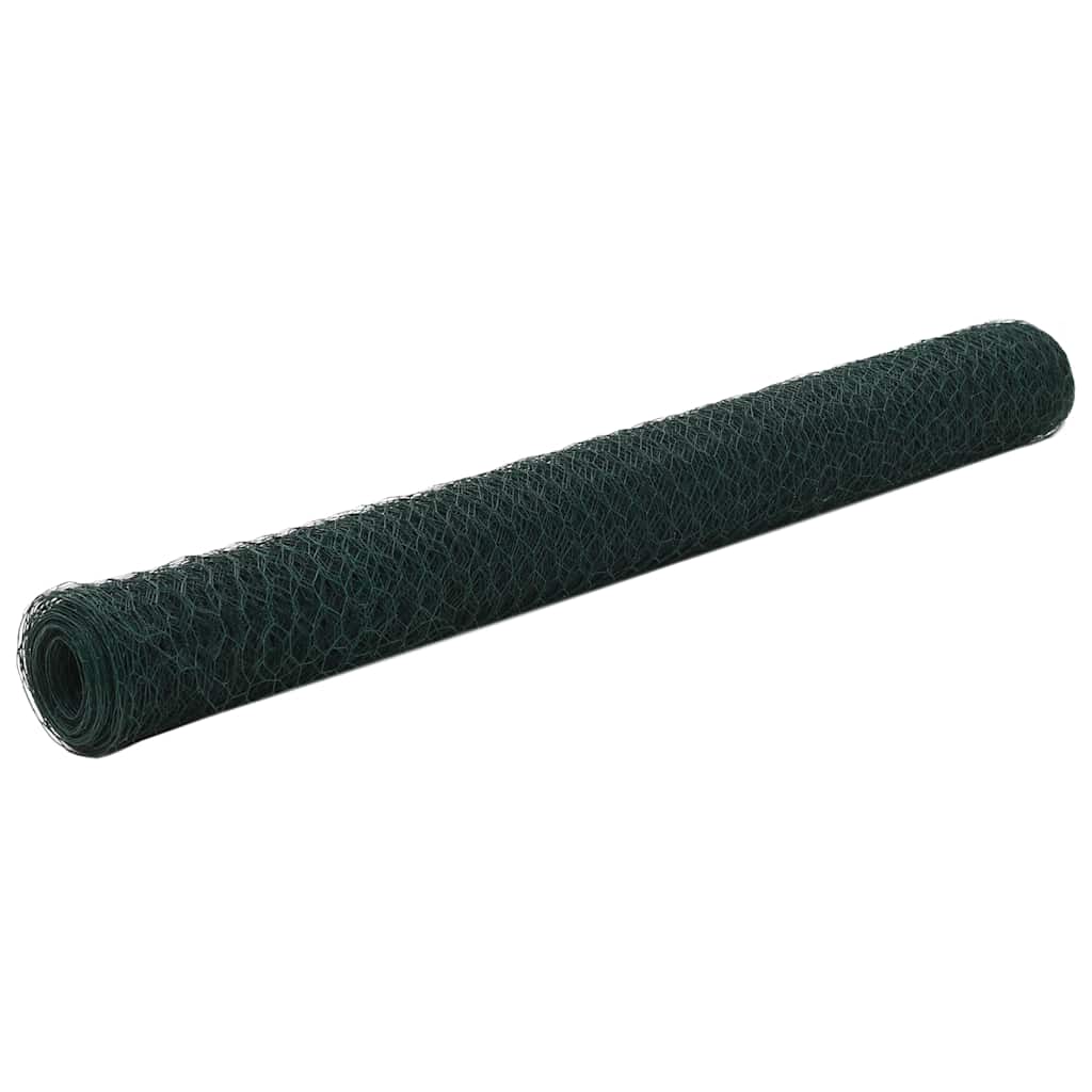 vidaXL Clôture grillagée en acier avec revêtement PVC 25x1,2 m Vert