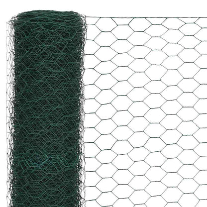 vidaXL Clôture grillagée en acier avec revêtement PVC 25x1,2 m Vert