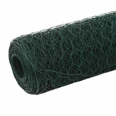 vidaXL Clôture grillagée en acier avec revêtement PVC 25x1,5 m Vert