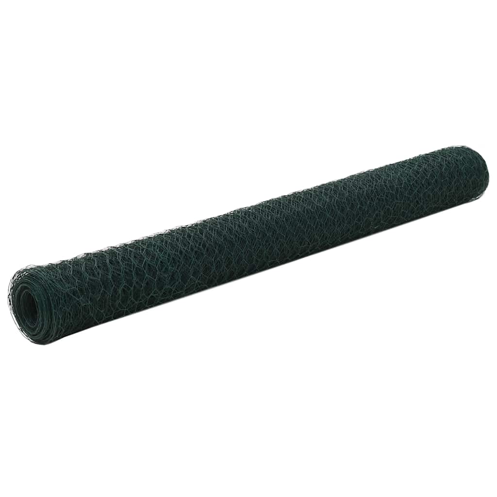 vidaXL Clôture grillagée en acier avec revêtement PVC 25x1,2 m Vert