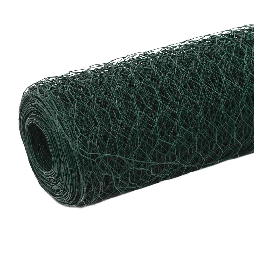 vidaXL Grillage Acier avec Revêtement PVC 25x1,5 m Vert