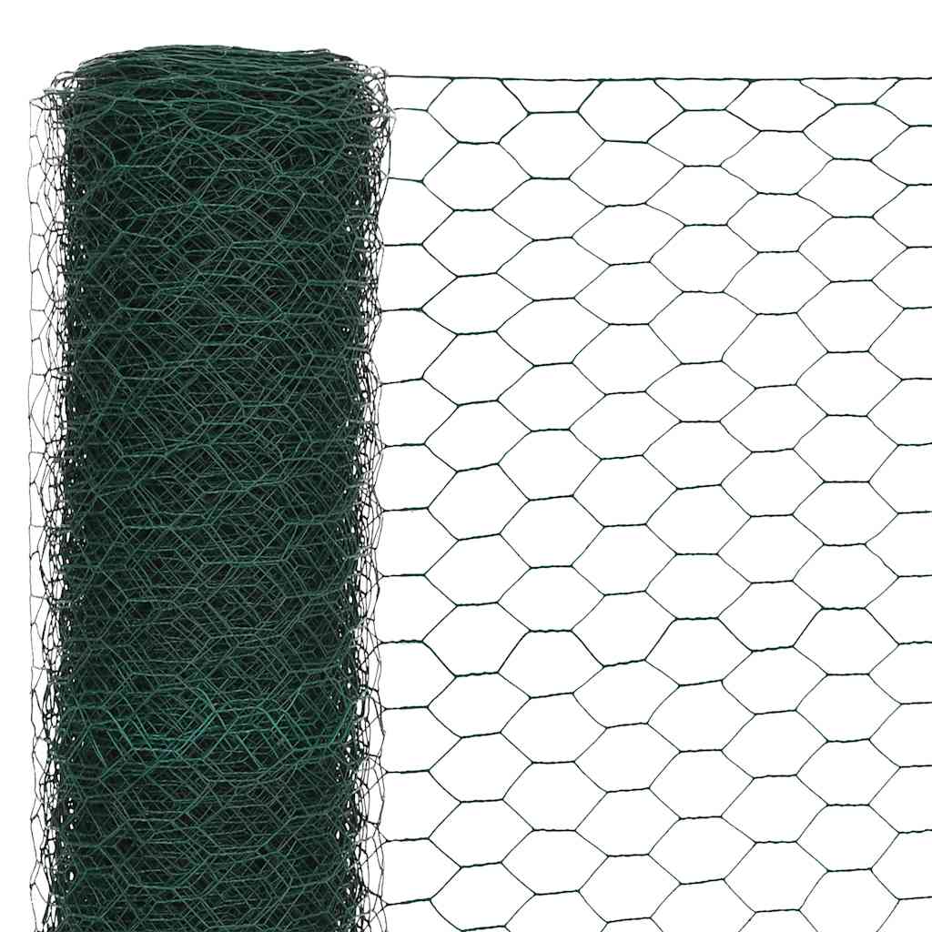 vidaXL Grillage Acier avec Revêtement PVC 25x1,5 m Vert