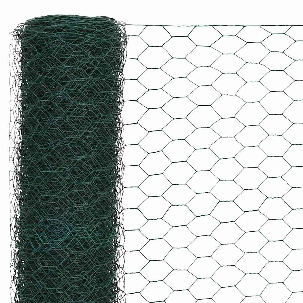 vidaXL Clôture grillagée en acier avec revêtement PVC 25x1,5 m Vert