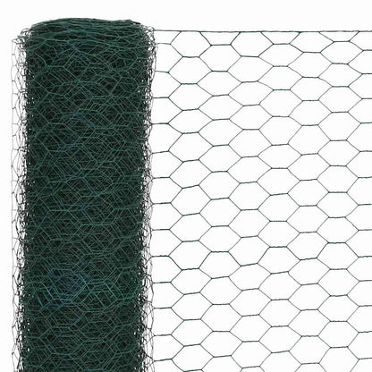 vidaXL Clôture grillagée en acier avec revêtement PVC 25x1,5 m Vert