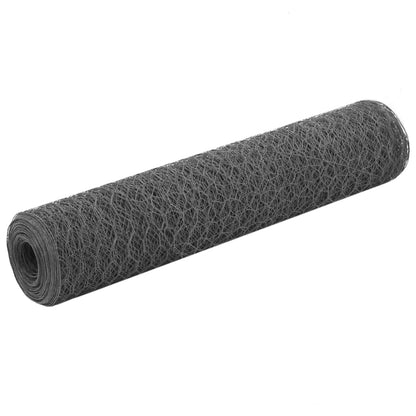 vidaXL Grillage en acier avec revêtement en PVC 25x0,75 m Gris